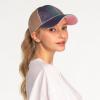 imageCC Ponycap Messy High Bun Ponytail Adjustable Glitter Mesh Trucker Baseball CapA Elastic Bandombre Sparkle Glitter Purple