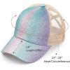 imageCC Ponycap Messy High Bun Ponytail Adjustable Glitter Mesh Trucker Baseball CapA Elastic Bandombre Sparkle Glitter Purple