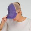 imageCC Ponycap Messy High Bun Ponytail Adjustable Glitter Mesh Trucker Baseball CapA Elastic Bandpurple