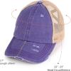 imageCC Ponycap Messy High Bun Ponytail Adjustable Glitter Mesh Trucker Baseball CapA Elastic Bandpurple