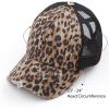 imageCC Ponycap Messy High Bun Ponytail Adjustable Glitter Mesh Trucker Baseball CapBaby Leopard