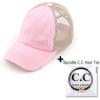 imageCC Ponycap Messy High Bun Ponytail Adjustable Glitter Mesh Trucker Baseball CapBaby Pink