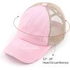imageCC Ponycap Messy High Bun Ponytail Adjustable Glitter Mesh Trucker Baseball CapBaby Pink