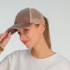 imageCC Ponycap Messy High Bun Ponytail Adjustable Glitter Mesh Trucker Baseball CapBrown