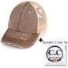 imageCC Ponycap Messy High Bun Ponytail Adjustable Glitter Mesh Trucker Baseball CapBrown