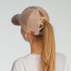 imageCC Ponycap Messy High Bun Ponytail Adjustable Glitter Mesh Trucker Baseball CapBrown