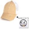 imageCC Ponycap Messy High Bun Ponytail Adjustable Glitter Mesh Trucker Baseball CapCamelWhite