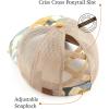 imageCC Ponycap Messy High Bun Ponytail Adjustable Glitter Mesh Trucker Baseball CapCamo Beige