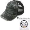 imageCC Ponycap Messy High Bun Ponytail Adjustable Glitter Mesh Trucker Baseball CapCamo Black