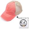 imageCC Ponycap Messy High Bun Ponytail Adjustable Glitter Mesh Trucker Baseball CapCoral