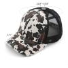 imageCC Ponycap Messy High Bun Ponytail Adjustable Glitter Mesh Trucker Baseball CapCow Black
