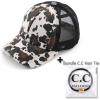 imageCC Ponycap Messy High Bun Ponytail Adjustable Glitter Mesh Trucker Baseball CapCow Black