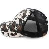 imageCC Ponycap Messy High Bun Ponytail Adjustable Glitter Mesh Trucker Baseball CapCow Black