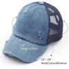 imageCC Ponycap Messy High Bun Ponytail Adjustable Glitter Mesh Trucker Baseball CapDenim