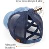 imageCC Ponycap Messy High Bun Ponytail Adjustable Glitter Mesh Trucker Baseball CapDenim