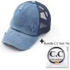 imageCC Ponycap Messy High Bun Ponytail Adjustable Glitter Mesh Trucker Baseball CapDenim