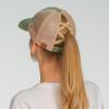imageCC Ponycap Messy High Bun Ponytail Adjustable Glitter Mesh Trucker Baseball CapDk Olive