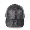 imageCC Ponycap Messy High Bun Ponytail Adjustable Glitter Mesh Trucker Baseball CapGlitter Meshblack