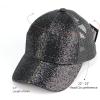 imageCC Ponycap Messy High Bun Ponytail Adjustable Glitter Mesh Trucker Baseball CapGlitter Meshblack