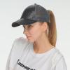 imageCC Ponycap Messy High Bun Ponytail Adjustable Glitter Mesh Trucker Baseball CapGlitter Meshblack