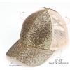 imageCC Ponycap Messy High Bun Ponytail Adjustable Glitter Mesh Trucker Baseball CapGlitter Meshgold