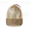 imageCC Ponycap Messy High Bun Ponytail Adjustable Glitter Mesh Trucker Baseball CapGlitter Meshgold