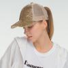 imageCC Ponycap Messy High Bun Ponytail Adjustable Glitter Mesh Trucker Baseball CapGlitter Meshgold