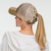 imageCC Ponycap Messy High Bun Ponytail Adjustable Glitter Mesh Trucker Baseball CapGlitter Meshgold
