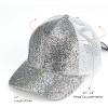 imageCC Ponycap Messy High Bun Ponytail Adjustable Glitter Mesh Trucker Baseball CapGlitter Meshsilver