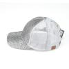 imageCC Ponycap Messy High Bun Ponytail Adjustable Glitter Mesh Trucker Baseball CapGlitter Meshsilver