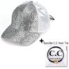 imageCC Ponycap Messy High Bun Ponytail Adjustable Glitter Mesh Trucker Baseball CapGlitter Meshsilver