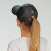 imageCC Ponycap Messy High Bun Ponytail Adjustable Glitter Mesh Trucker Baseball CapGlitterblack