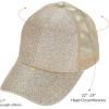imageCC Ponycap Messy High Bun Ponytail Adjustable Glitter Mesh Trucker Baseball CapGlittergold
