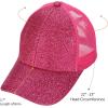 imageCC Ponycap Messy High Bun Ponytail Adjustable Glitter Mesh Trucker Baseball CapGlitterhot Pink