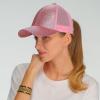 imageCC Ponycap Messy High Bun Ponytail Adjustable Glitter Mesh Trucker Baseball CapGlitterpink