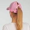 imageCC Ponycap Messy High Bun Ponytail Adjustable Glitter Mesh Trucker Baseball CapGlitterpink