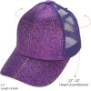 imageCC Ponycap Messy High Bun Ponytail Adjustable Glitter Mesh Trucker Baseball CapGlitterpurple
