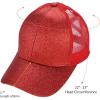 imageCC Ponycap Messy High Bun Ponytail Adjustable Glitter Mesh Trucker Baseball CapGlitterred