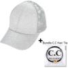 imageCC Ponycap Messy High Bun Ponytail Adjustable Glitter Mesh Trucker Baseball CapGlittersilver