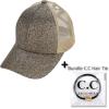 imageCC Ponycap Messy High Bun Ponytail Adjustable Glitter Mesh Trucker Baseball CapGlittersmoky Topaz