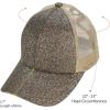 imageCC Ponycap Messy High Bun Ponytail Adjustable Glitter Mesh Trucker Baseball CapGlittersmoky Topaz
