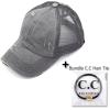 imageCC Ponycap Messy High Bun Ponytail Adjustable Glitter Mesh Trucker Baseball CapGrey