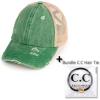 imageCC Ponycap Messy High Bun Ponytail Adjustable Glitter Mesh Trucker Baseball CapHt Green