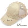 imageCC Ponycap Messy High Bun Ponytail Adjustable Glitter Mesh Trucker Baseball CapKhaki