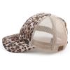 imageCC Ponycap Messy High Bun Ponytail Adjustable Glitter Mesh Trucker Baseball CapLeopard  Beige