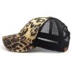 imageCC Ponycap Messy High Bun Ponytail Adjustable Glitter Mesh Trucker Baseball CapLeopard