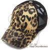 imageCC Ponycap Messy High Bun Ponytail Adjustable Glitter Mesh Trucker Baseball CapLeopard