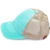 imageCC Ponycap Messy High Bun Ponytail Adjustable Glitter Mesh Trucker Baseball CapMint