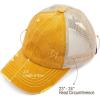 imageCC Ponycap Messy High Bun Ponytail Adjustable Glitter Mesh Trucker Baseball CapMustard
