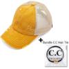imageCC Ponycap Messy High Bun Ponytail Adjustable Glitter Mesh Trucker Baseball CapMustard
